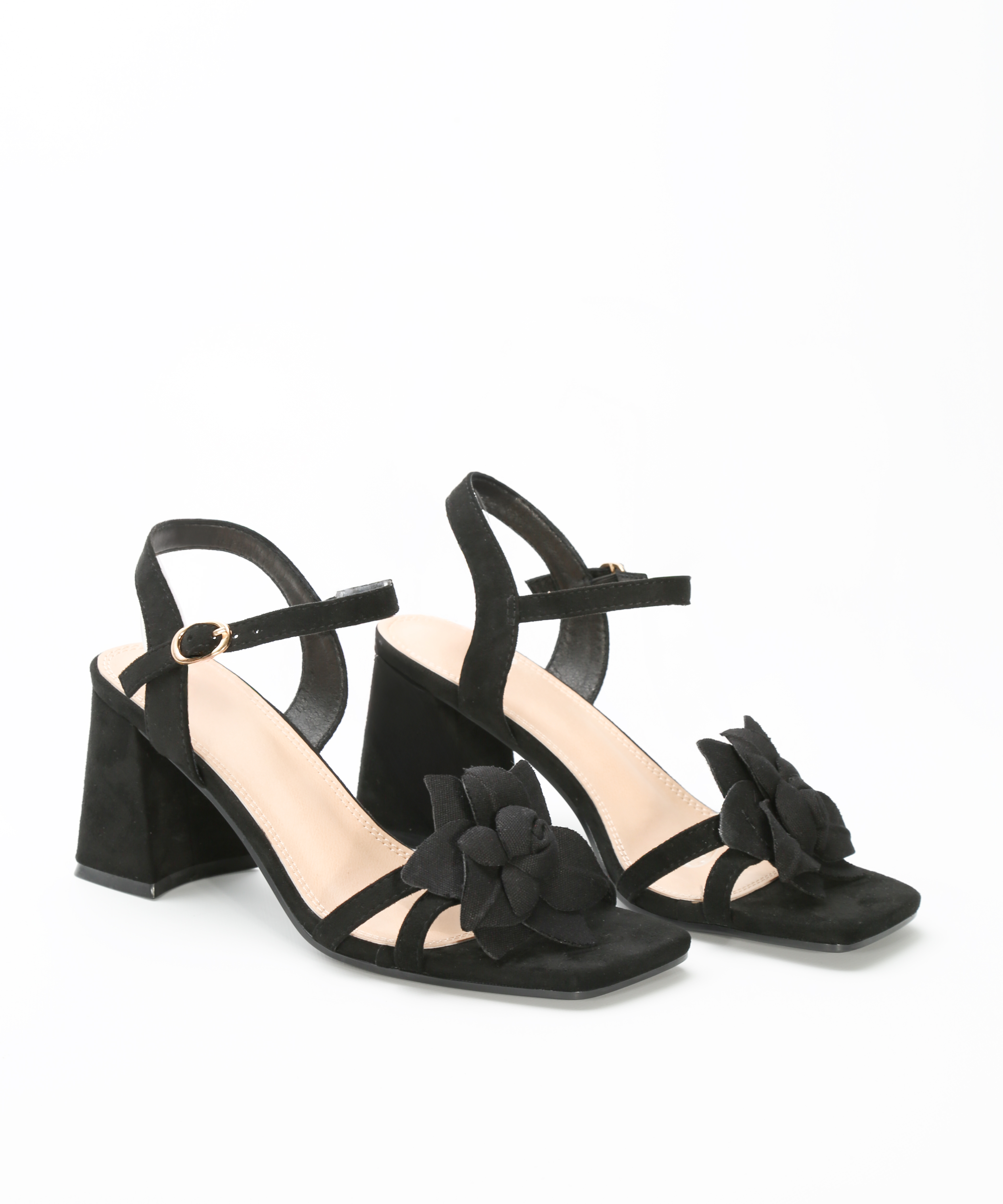 Sandalias tacón flor